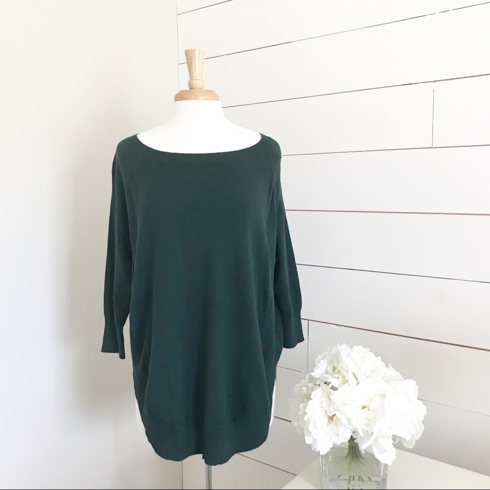 Express • Dark Green Circle Hem Knit Sweater